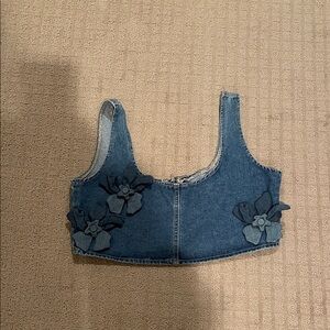PTCL Denim Fabric Crop Top